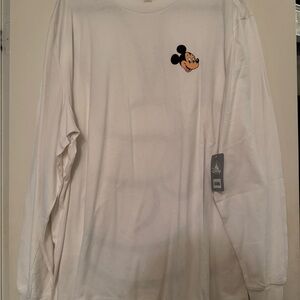 Disney White Mickey Peace Shirt with Logo Tag